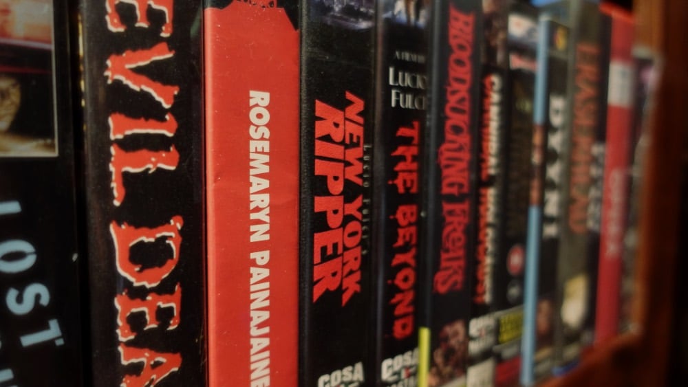 Classic horror movies on VHS tape