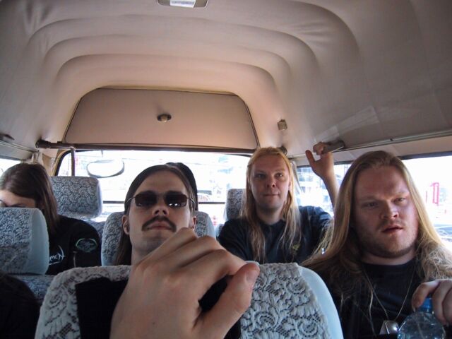 April 2001 Children of Bodom in Seoul, South Korea travelling in a van. From left to right: Janne Wirman, FOH sound engineer Anssi Kippo from Astia-studio, tour manager Ewo Pohjola and Alexander Kuoppala. Photo by Henkka Seppälä. 🤘 @janne_wirman @alexander_kuoppala @henkkaseppaelae @cobhc #childrenofbodom #cob #cobhc #jannewirman #alexanderkuoppala #henkkaseppälä #ewopohjola #anssikippo #southkorea #seoul #2001 #finnishmetal #metalheads #metalband #23yearsago