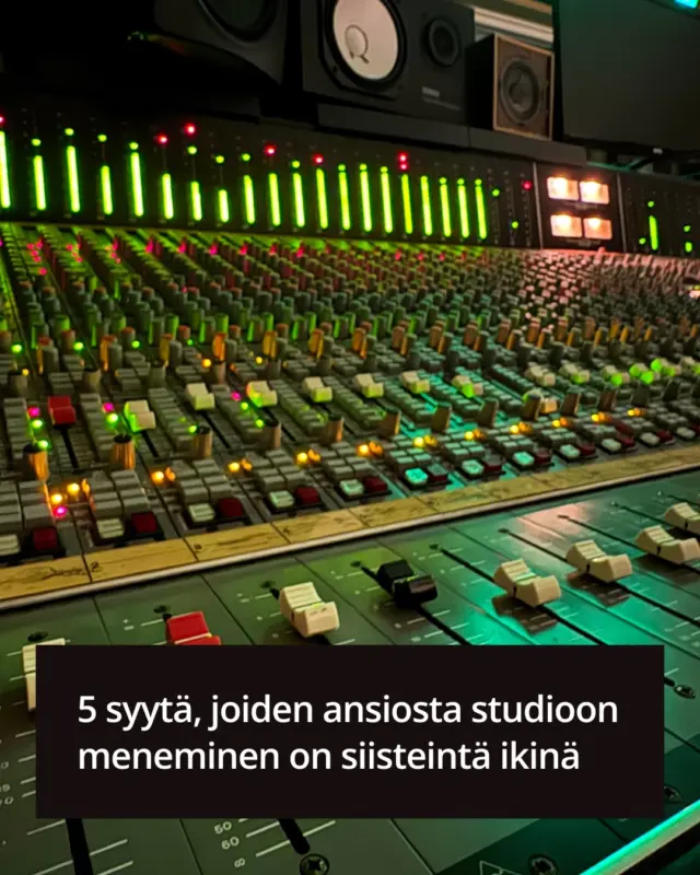 5 syytä, joiden ansiosta studioon meneminen on siisteintä ikinä. ⭐️
 
1. Inspiroiva ympäristö
Runsaasti hyvälle saundaavaa tilaa, jossa inspiroidut ja pääset helposti tunnelmaan.
 
2. Huipputason laitteisto
Erinomainen valikoima putkimikrofoneista mikkietusiin, hardware-kompressoreihin ja levykaikuihin.
 
3. Ammattilaisen ohjaus
Intohimoinen äänittäjä, joka auttaa sinua prosessin jokaisessa vaiheessa pääsemään parhaaseen mahdolliseen lopputulokseen.
 
4. Keskity olennaiseen
Saat keskittyä täysillä soittamiseen ja laulamiseen, eikä sinun tarvitse painia äänityssoftan tai ottojen valitsemisen kanssa.
 
5. Heti valmista
Ei viikkojen tai kuukausien odottelua, sillä saat miksatun ja masteroidun version session päätteeksi mukaasi.
 
Lähetä minulle yksityisviesti, niin keskustellaan tulevasta sessiostasi! 😊
 
-—
 
5 reasons why going to the studio is the ultimate experience. ⭐️
 
1. Inspiring environment
Plenty of great sounding space to spark your creativity instantly.
 
2. Top-notch equipment
Access to premium gear, from tube microphones and preamps to hardware compressors and plate reverbs.
 
3. Expert guidance
A passionate professional recording engineer dedicated to bringing out your best performance.
 
4. Total focus
Absolute freedom to sing and play without the hassle of managing a DAW or choosing takes.
 
5. Instant result
No waiting for weeks–receive your mixed and mastered track right at the end of the session.
 
Send me a message and let’s discuss your upcoming session! 😊   #äänitysstudio #äänittäminen #ammattistudio #äänitysstudio #astiastudio