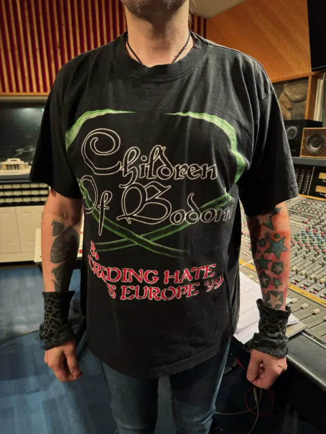 Vintage band shirt alert! ⭐️ To get yours, act fast. 👍
 
While cleaning the Astia-studio storage, Anssi stumbled upon two big bags full of vintage band shirts from Children of Bodom, Norther, Sonata Arctica, Horna, Impaled Nazarene, and lots of others. As they had been there for some 20 years, it’s time to let them delight their new owners.
 
These shirts are for sale on eBay. Link is in the bio. Or you can search eBay using ”rare vintage Children of Bodom t-shirt”. The first listings end on Monday, October 19, 2026. Go check them out to see if there’s something you’ve always wanted from the early years.
 
Each of these items was given to music producer Anssi Kippo by the band members. Some of them are super rare, like the first Children of Bodom hoodie from 1998 with the typo on the back that says ”I survived the Lake Bodom”, or the original Children of Bodom sweatpants. Sweatpants? Oh, yeah. How cool is that? 😅

T-shirts:
-COB Hatebreeder European Tour 1999
-COB Hate Me! from 2000
-COB Follow the Reaper from 2000 -COB Japan Tour 2001
-COB Tour of Terror (South America) 2001
-COB COBHC camo from 2003
-COB Hate Crew Deathroll from 2003
-COB Hate Crew from 2003
-COB ’Sleep All Day, Party All Night’ from the early 2000s
-Horna Sudentaival from the early 2000s
-Impaled Nazarene from the early 2000s
-Norther Dreams of Endless War from the early 2000s
-Norther ’Till Death Unites Us from 2006
-Sonata Arctica Silence South American Tour from 2002
-Tarot from the early 2000s
-Yearning Frore Meadow from the early 2000s
+more coming soon

Long-sleeves:
-COB Hatebreeder 1999
-COB Follow the Reaper European Tour from 2001
-COB Hate Crew from 2003
-COB Hate Crew Deathroll from 2003
-Norther Mirror of Madness from 2003
+more coming soon

Hoodies:
-COB Something Wild from 1998
-COB Hate Me! from 2000
-Rotten Sound from 2000
+more coming soon

Sweatpants: -COB from from 1999
 
#childrenofbodom #cobhc #vintageshirts #astiastudio #anssikippo